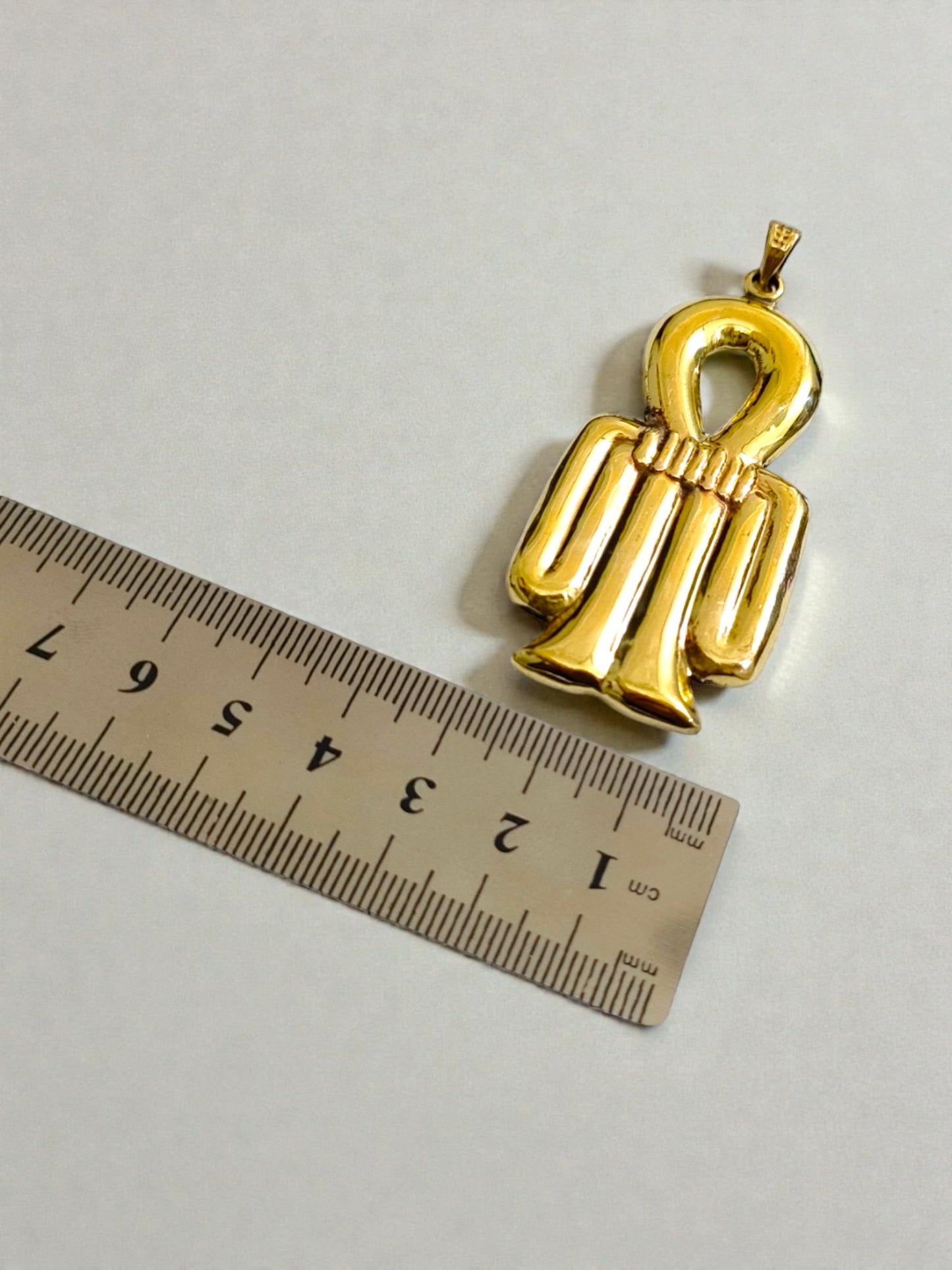 Gold Isis Tyet The Knot Pendant, Egyptian Talisman Divine Necklace