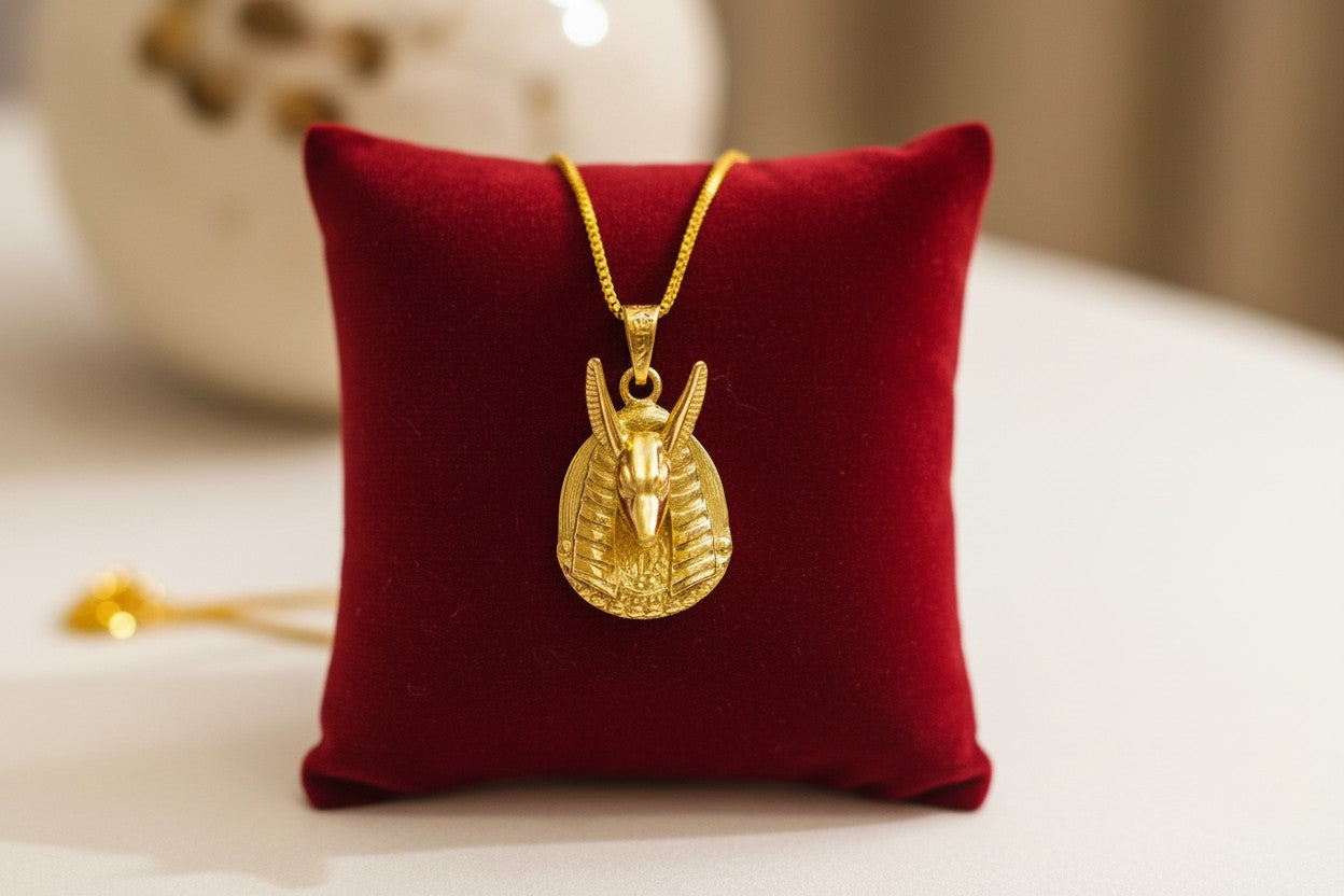 Gold God Seth Necklace, Egyptian Jewelry, Ancient Egypt Pendant, Protection Amulet, Mythology Gift, Gold Talisman Necklace, Gift for Him