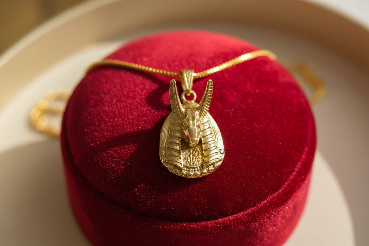 Gold God Seth Necklace, Egyptian Jewelry, Ancient Egypt Pendant, Protection Amulet, Mythology Gift, Gold Talisman Necklace, Gift for Him