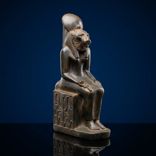 Handmade Basalt Goddess Sekhmet Statue, Ancient Egyptian Lioness Goddess Sculpture, Mythology Decor, Altar Figurine, Spiritual Gift