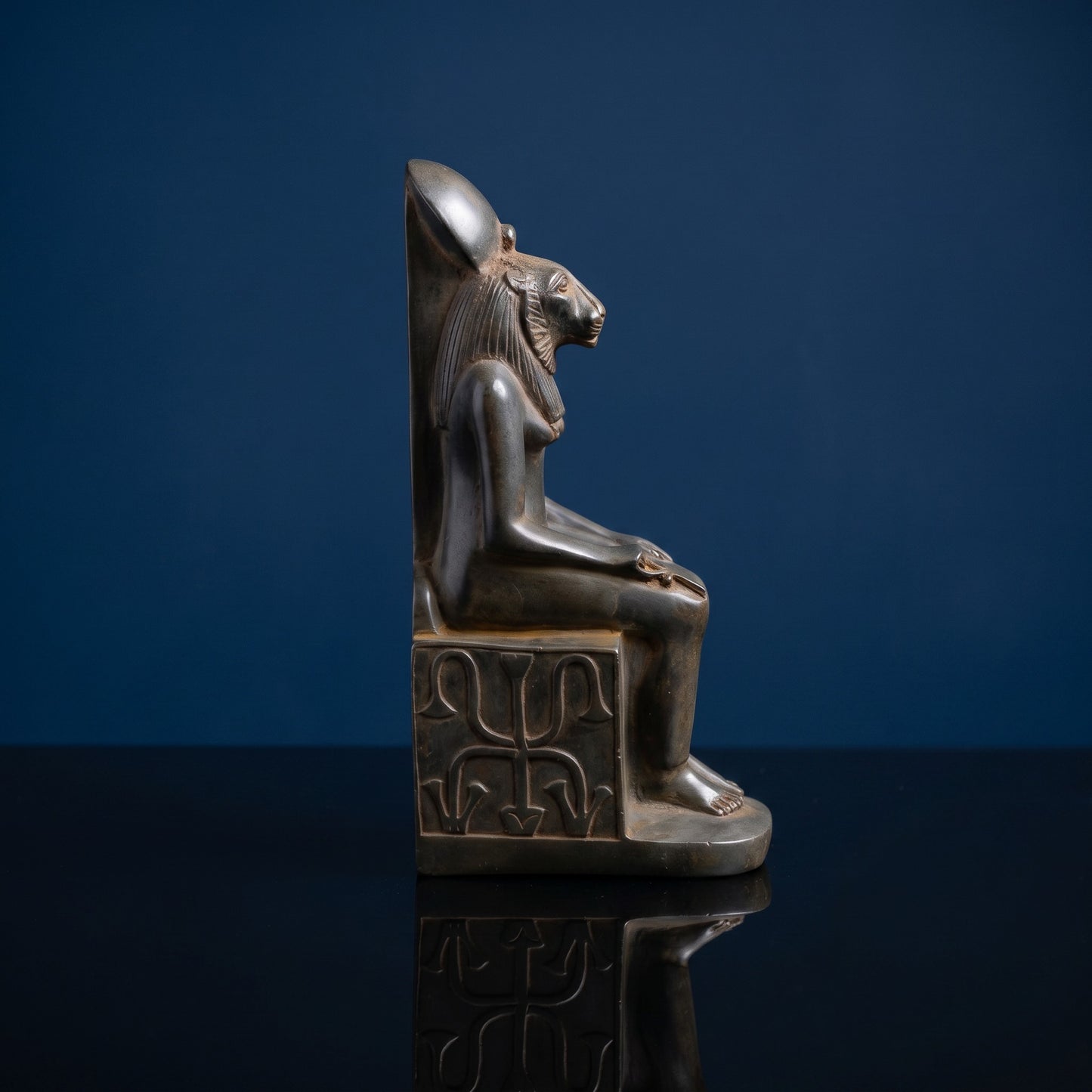 Handmade Basalt Goddess Sekhmet Statue, Ancient Egyptian Lioness Goddess Sculpture, Mythology Decor, Altar Figurine, Spiritual Gift