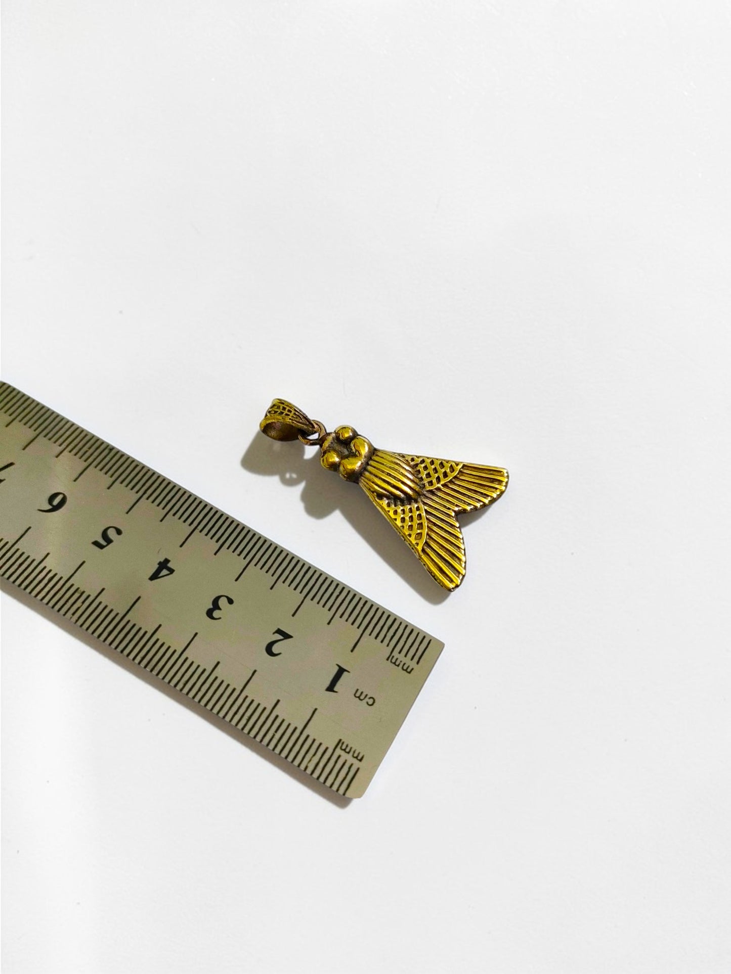 Gold Fly of Valor Pendant, Ancient Egyptian Warrior Amulet, Military Honor Symbol Necklace, Pharaoh Jewelry, Spiritual Protection Talisman, Gift for Him