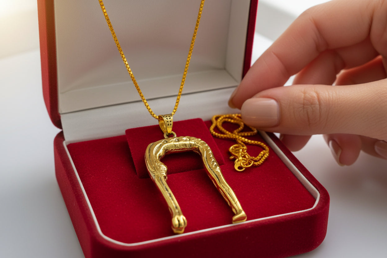 Gold Goddess Nut Necklace, Egyptian Talisman Pendant
