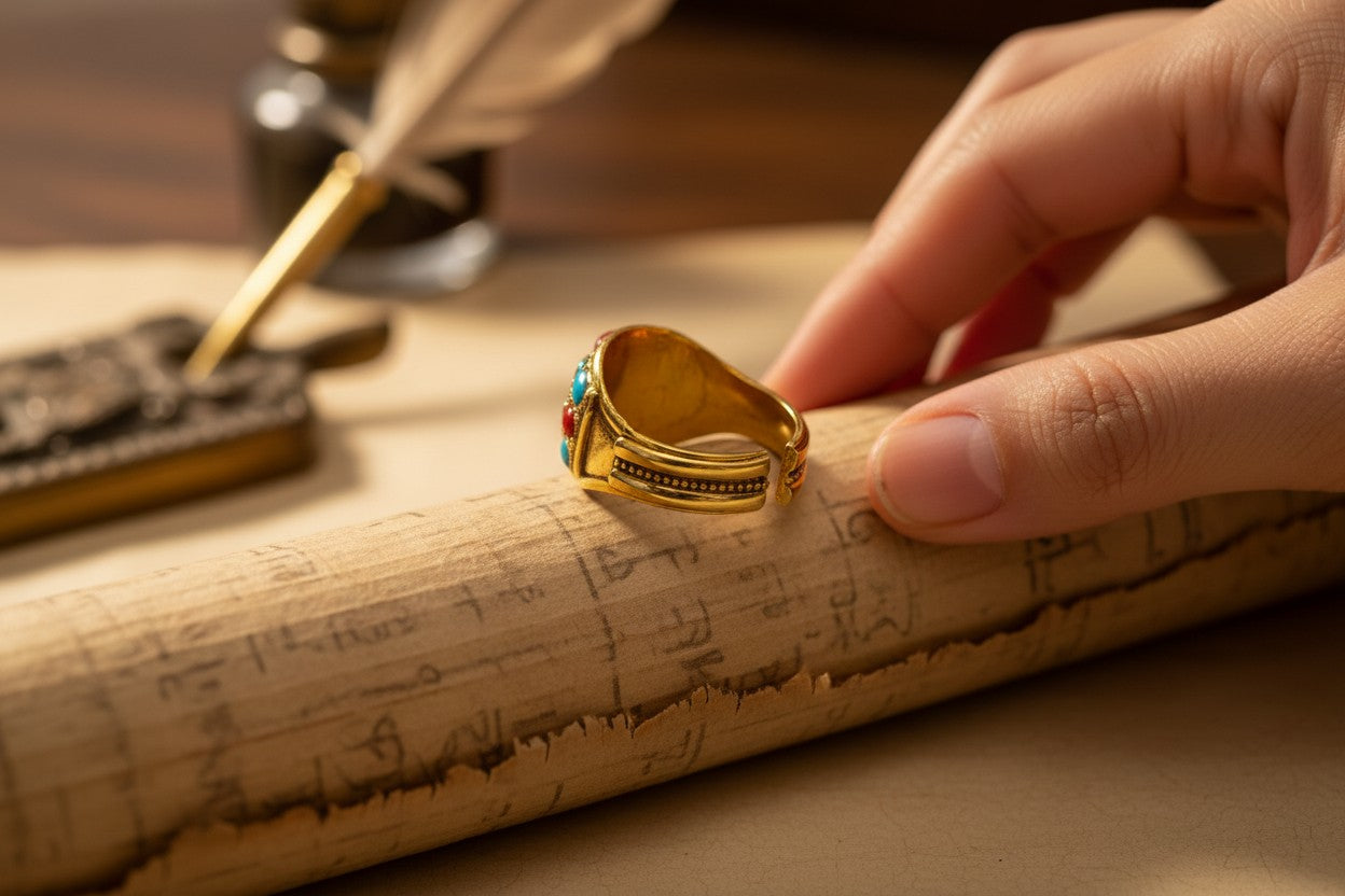 Gold Scarab Ring, Turquoise Egyptian Ring, Ancient Egypt Jewelry, Spiritual Talisman Ring, Vintage Gold Scarab Jewelry Gift