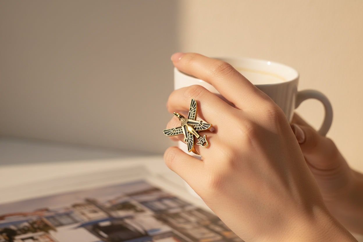 Gold Goddess Isis Ring, Egyptian Jewelry, Revival Jewelry, Adjustable Talisman Ring, Divine Minimalist, Gift for Men and Women