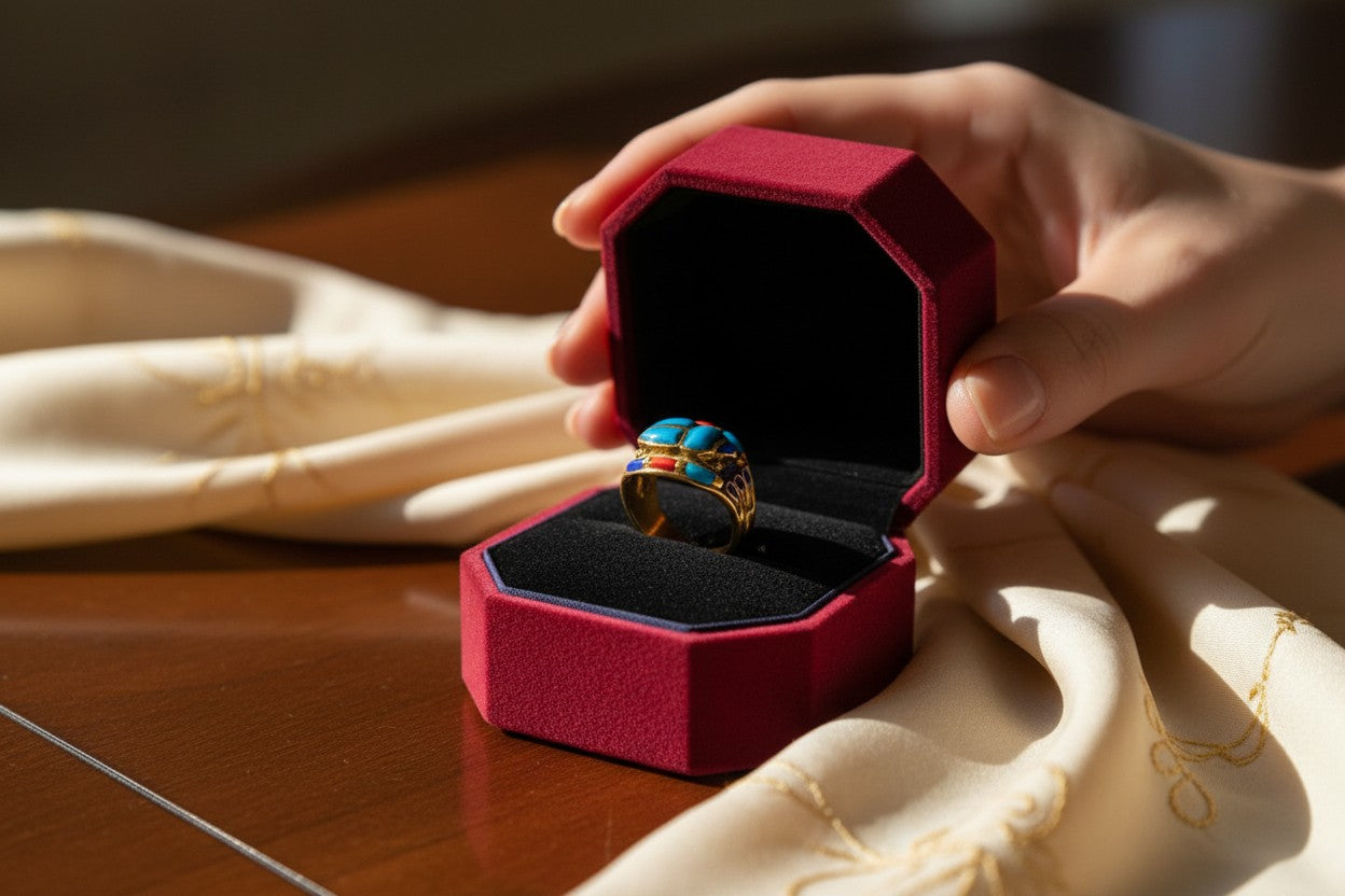 Gold Scarab Ring, Turquoise Egyptian Ring, Ancient Egypt Jewelry, Spiritual Talisman Ring, Vintage Gold Scarab Jewelry Gift