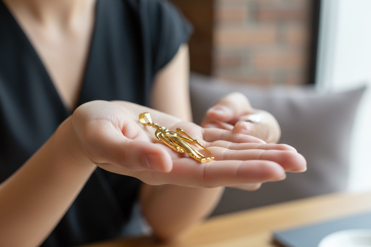 Gold Goddess Nephthys Large Pendant Necklace, Egyptian Jewelry Gifts for Men and Women