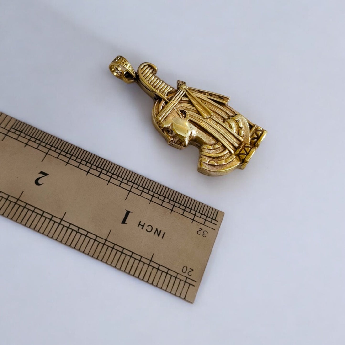 Gold Goddess Maat Pendant Necklace, Egyptian Revival Talisman