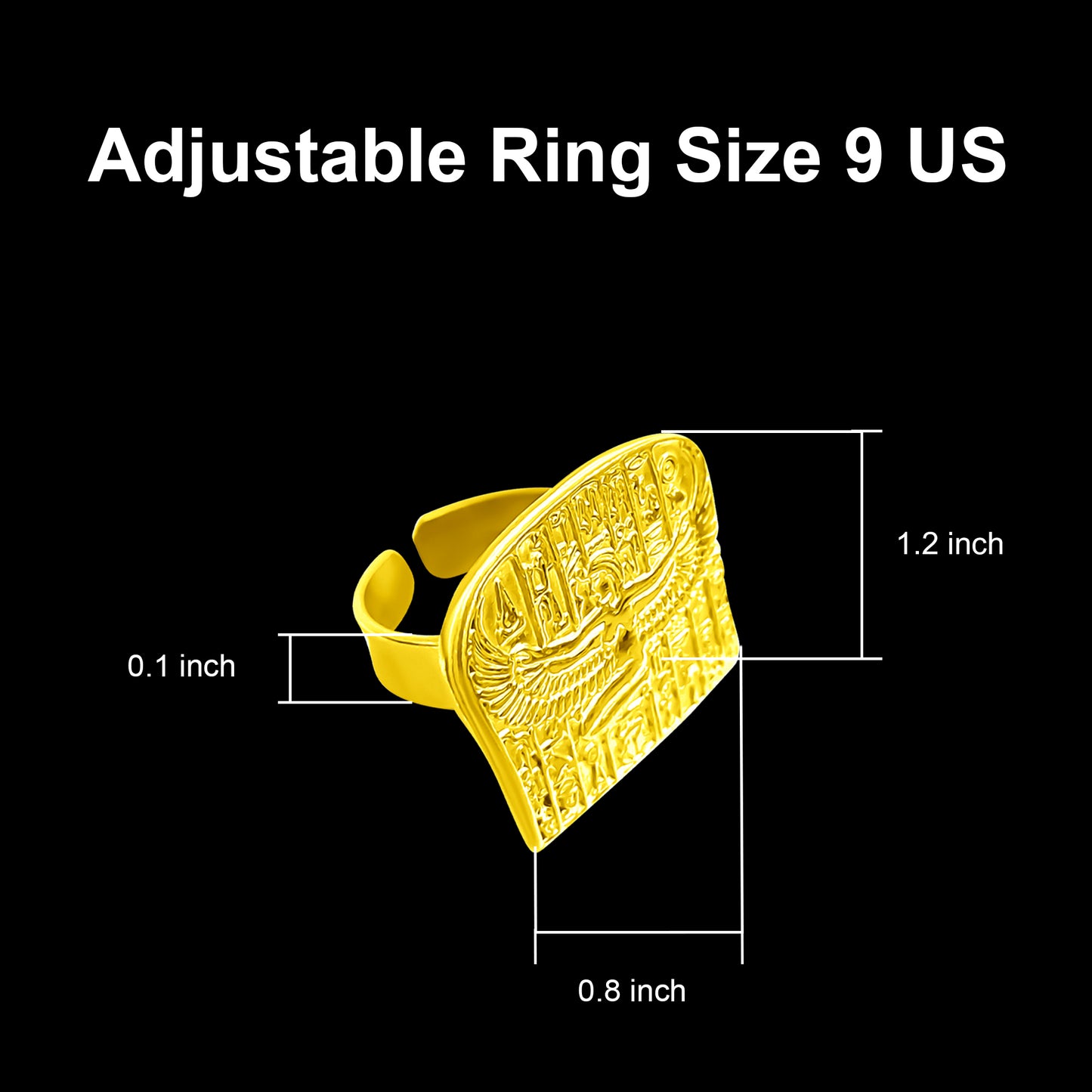 Gold Goddess Isis Ring, Egyptian Jewelry, Revival Jewelry, Adjustable Talisman Ring, Divine Minimalist, Gift for Men and Women