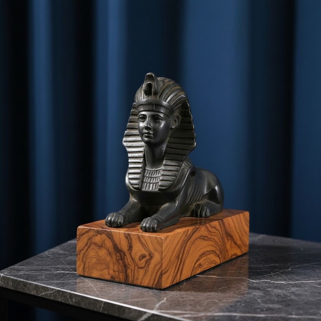 Handmade Sphinx Statue, Egyptian Mythology Sculpture, Ancient Egypt Decor, Pharaoh Guardian Figurine, Museum Replica, Spiritual Gift, Home Altar Art