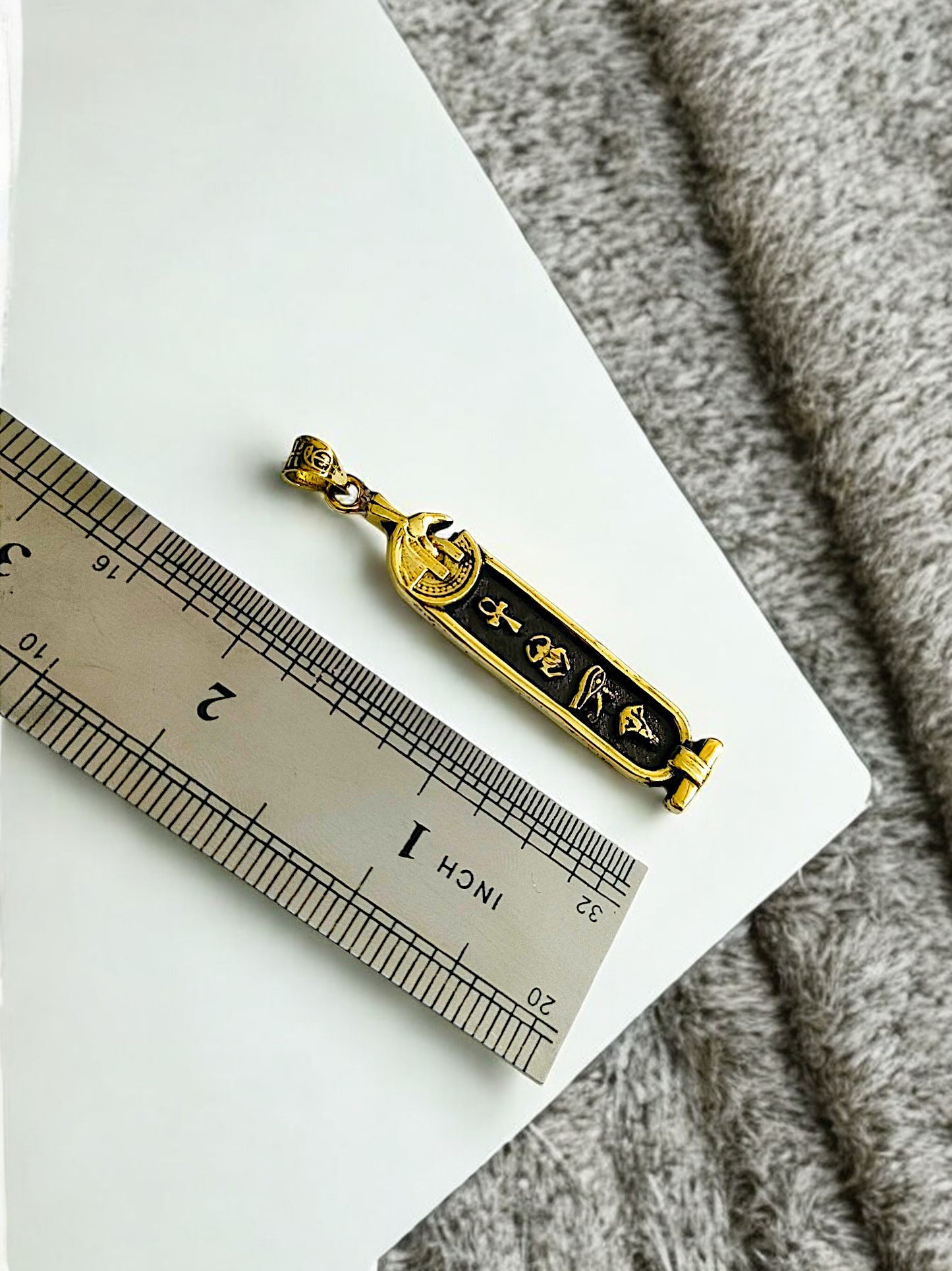 Gold God Seth Cartouche Necklace, Egyptian Jewelry, Gift For men and Women