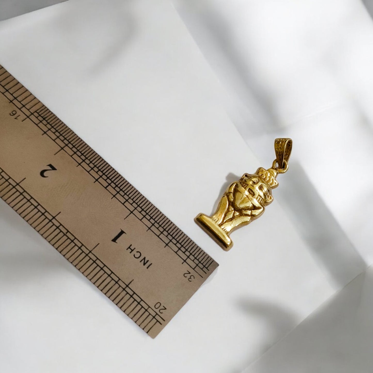 Gold God Bes of Humor Pendant Necklace, Egyptian Gold Jewelry