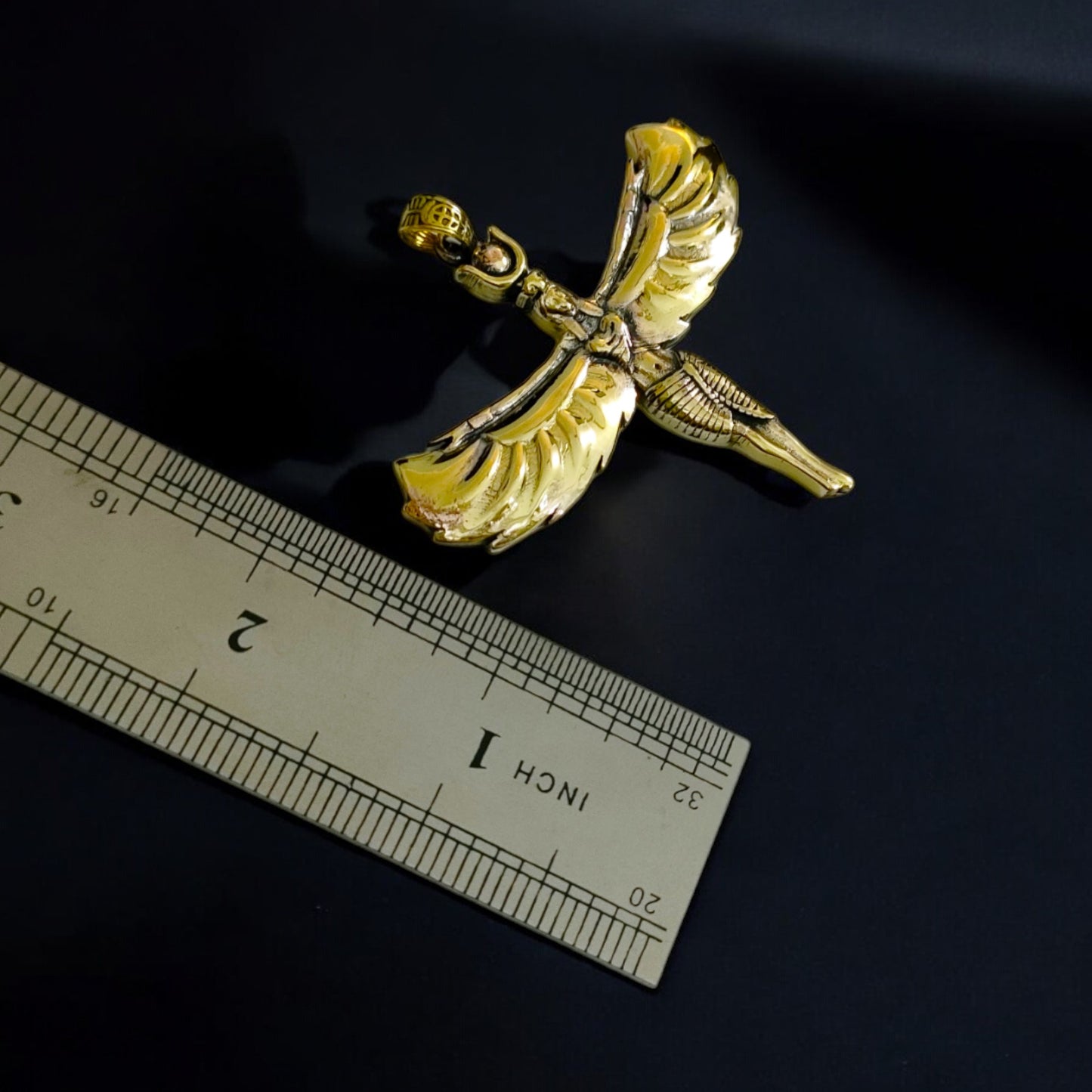 Gold Goddess Isis Pendant, Egyptian Divine Minimalist Necklace Gift