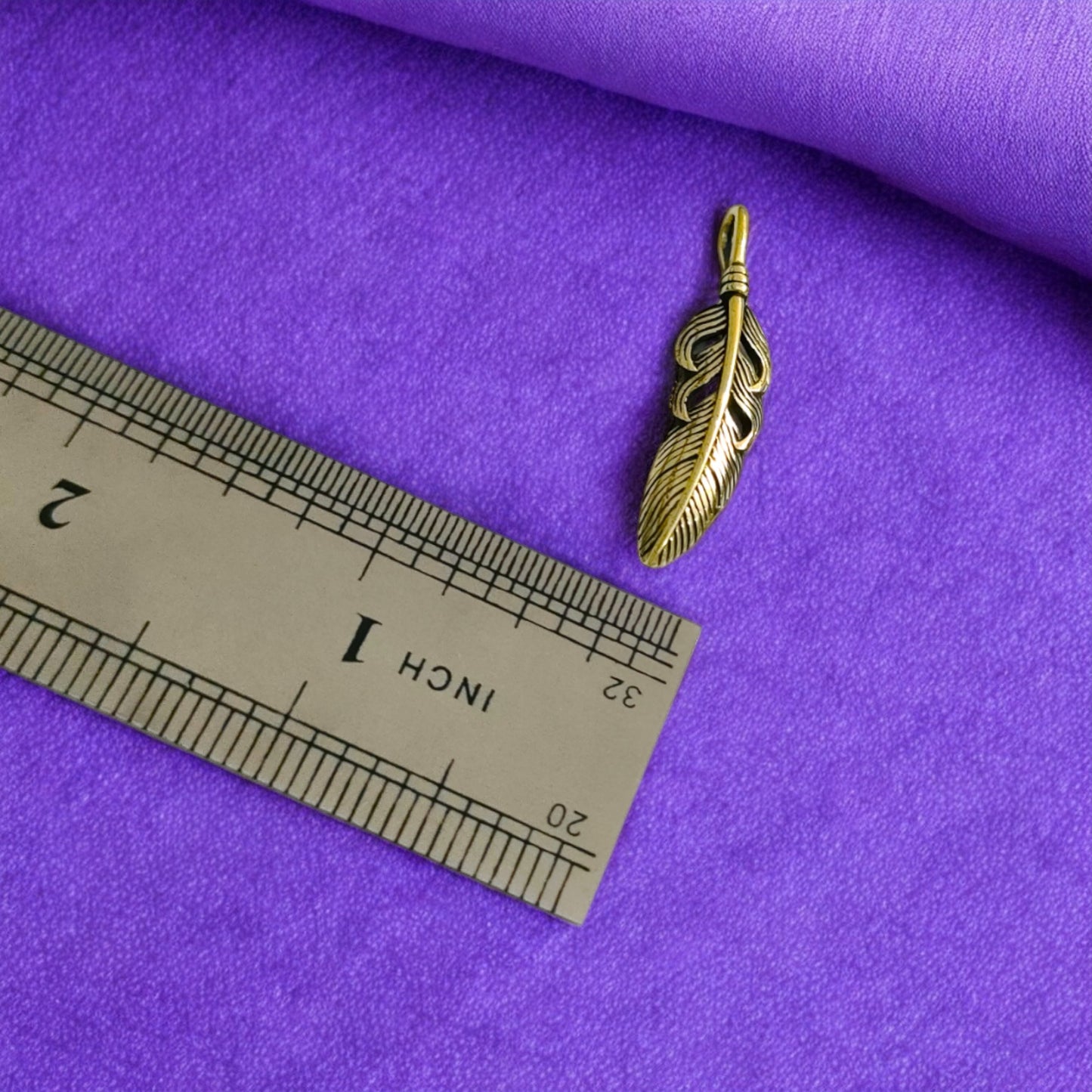 Gold Feather Pendant Necklace, Dainty Egyptian Revival Talisman