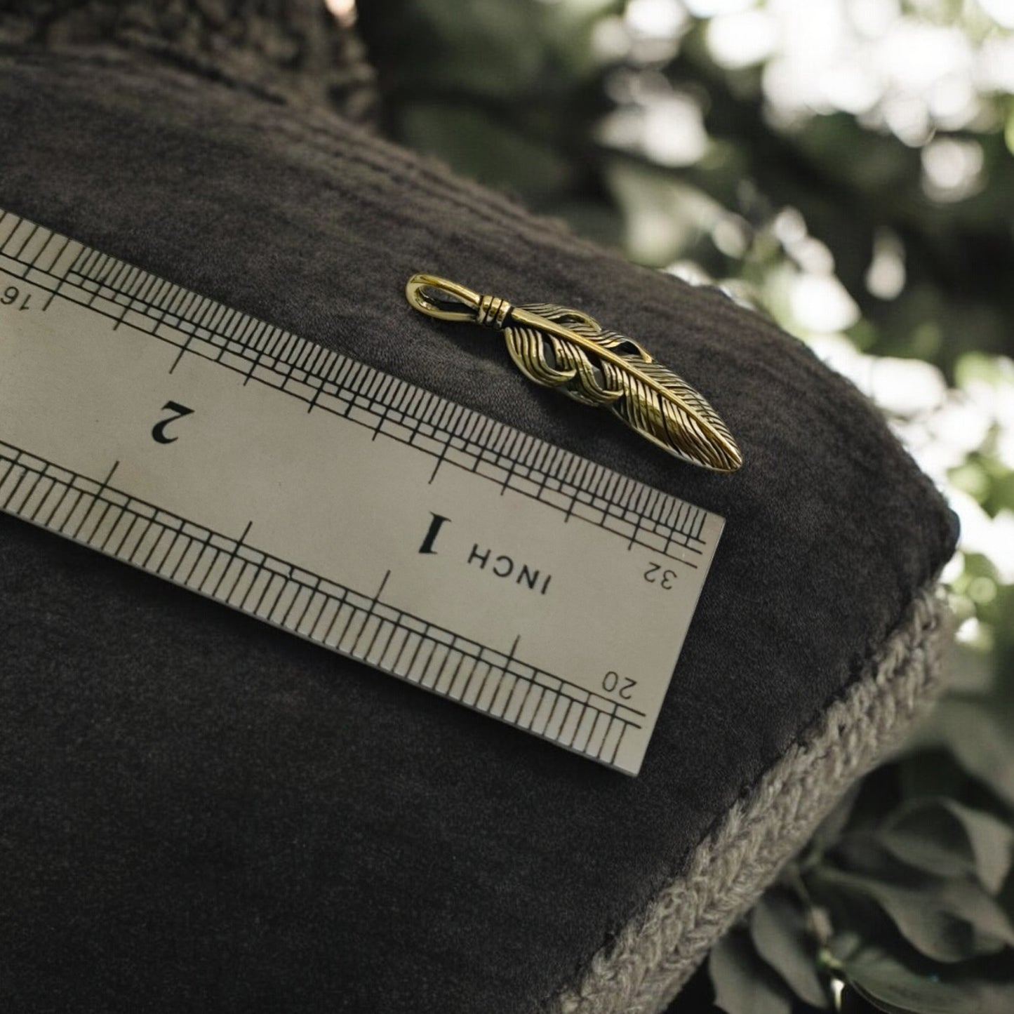 Gold Feather Pendant Necklace, Dainty Egyptian Revival Talisman