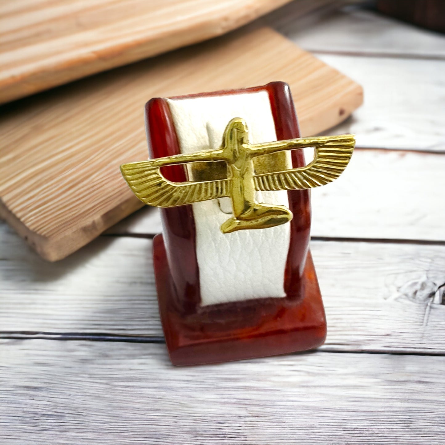 Gold Goddess Isis Ring, Egyptian Jewelry, Adjustable Divine Minimalist Gift
