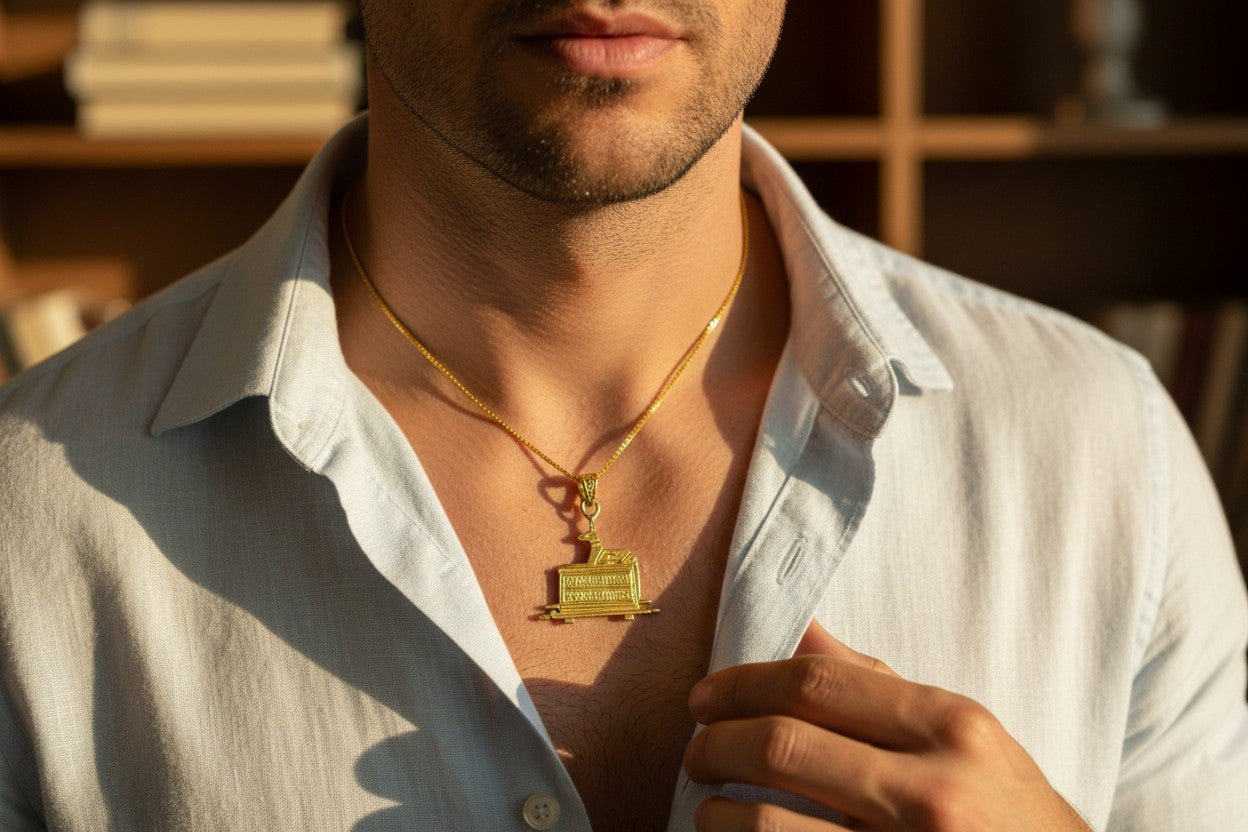 God Anubis Gold Pendant Necklace