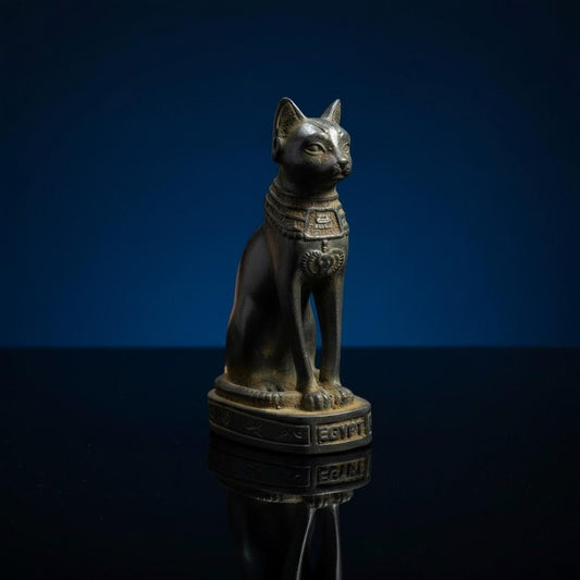 Handmade Egyptian Bastet Cat Goddess Statue, Ancient Goddess Sculpture, Museum Style Decor