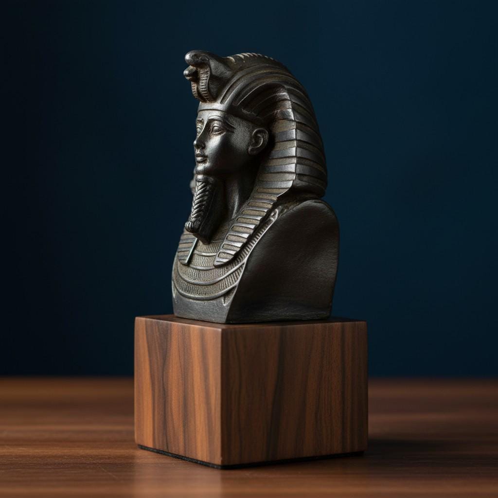 Handmade King Tut Mask Bust Sculpture, Ancient Egyptian Pharaoh Art, Museum Replica Decor