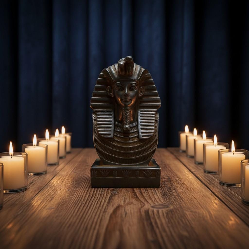 Handmade King Tut Mask Bust Sculpture, Ancient Egyptian Pharaoh Art, Museum Replica Decor