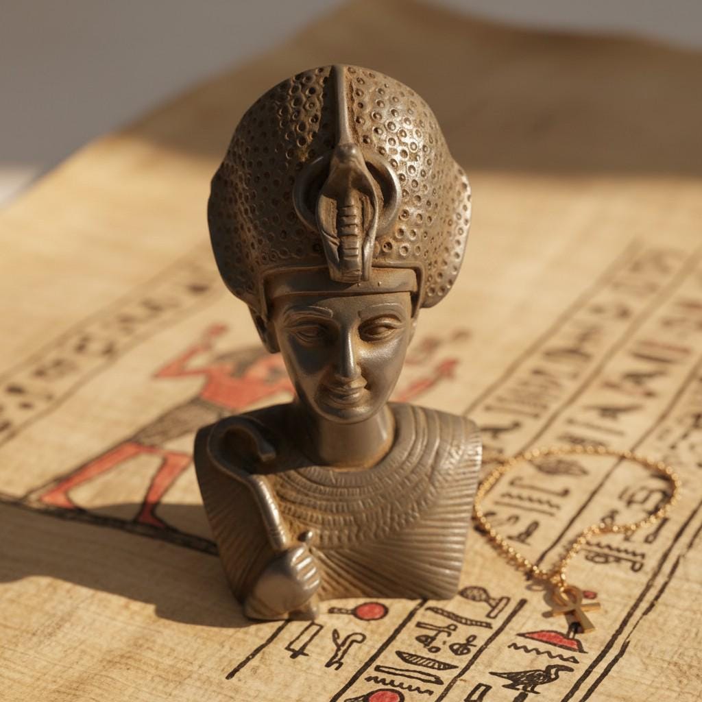 Handmade King Ramses II Bust, Young Pharaoh Sculpture, Ancient Egyptian Replica Decor