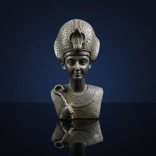 Handmade King Ramses II Bust, Young Pharaoh Sculpture, Ancient Egyptian Replica Decor