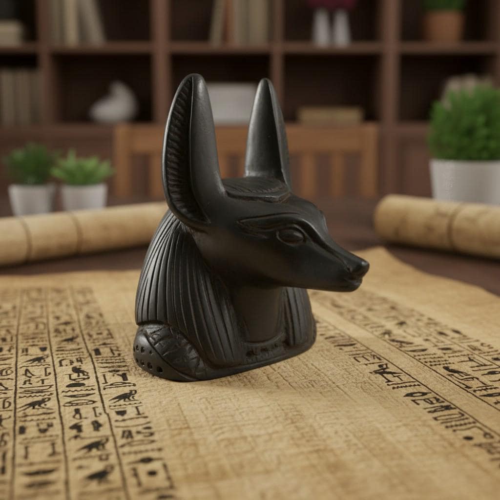 Handmade Anubis Statue, Egyptian God Sculpture, Ancient Egypt Decor, Mythology Art, Gothic Talisman
