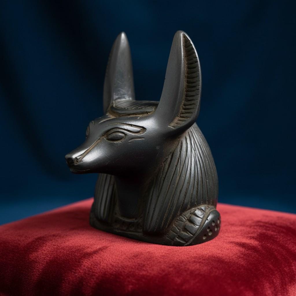 Handmade Anubis Statue, Egyptian God Sculpture, Ancient Egypt Decor, Mythology Art, Gothic Talisman