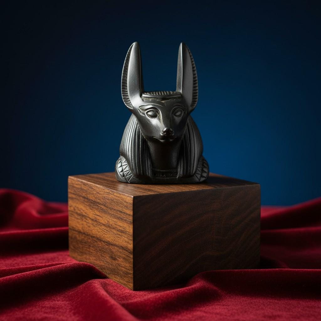 Handmade Anubis Statue, Egyptian God Sculpture, Ancient Egypt Decor, Mythology Art, Gothic Talisman