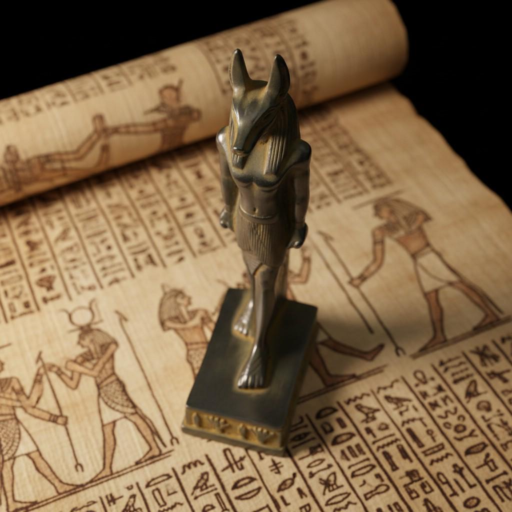 Handmade Anubis Statue, Egyptian God Sculpture, Ancient Egypt Decor, Mythology Art, Gothic Talisman