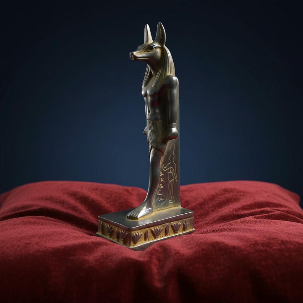 Handmade Anubis Statue, Egyptian God Sculpture, Ancient Egypt Decor, Mythology Art, Gothic Talisman