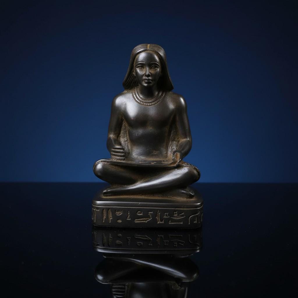 Handmade Scribe Statue, Ancient Egypt Artifact Replica, Museum Style Decor