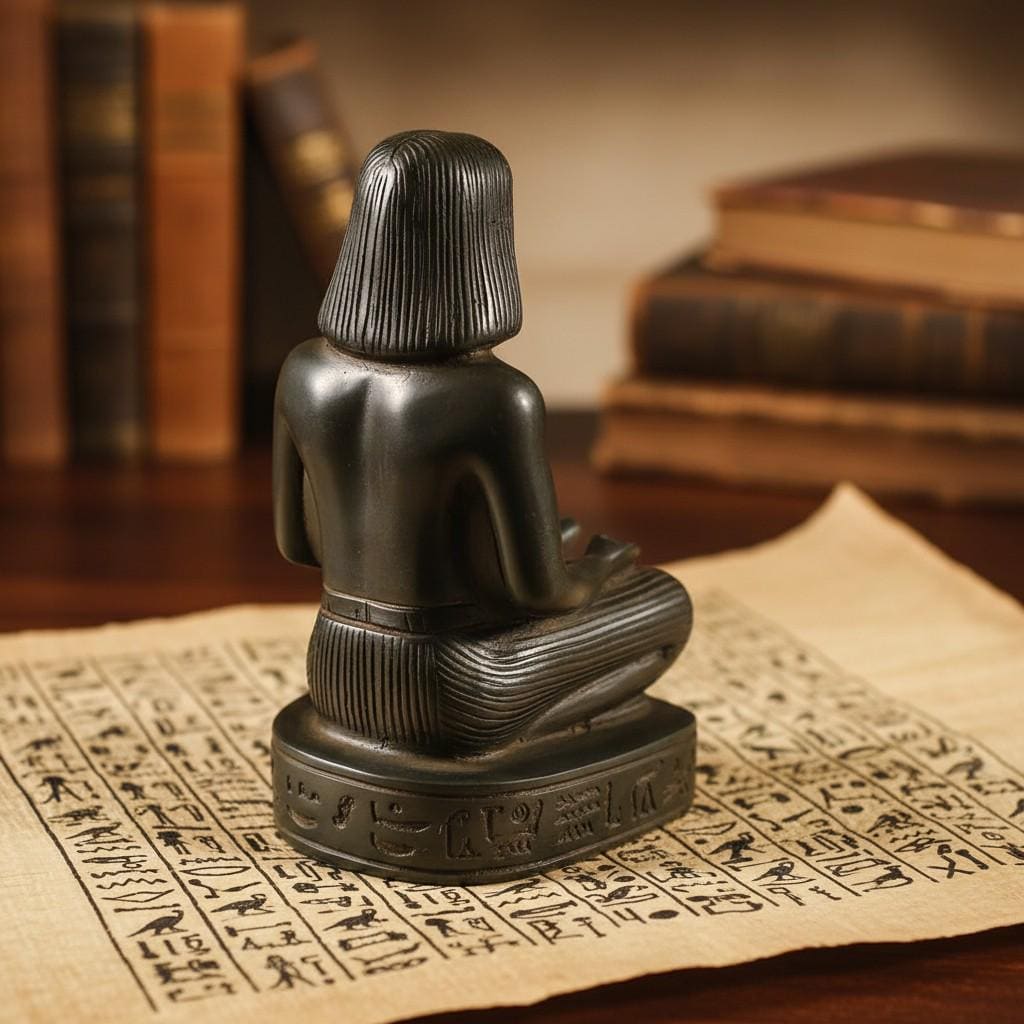 Handmade Scribe Statue, Ancient Egypt Artifact Replica, Museum Style Decor