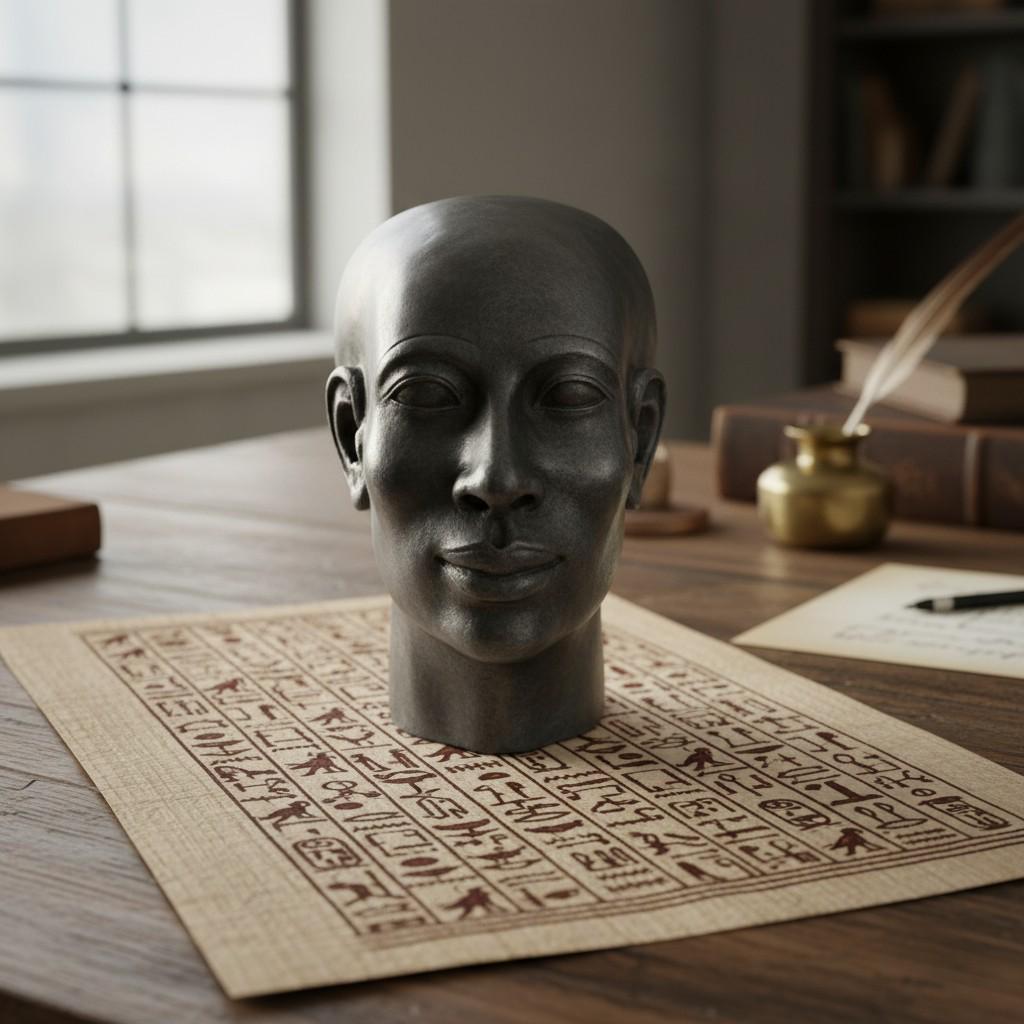 Handmade Egyptian Imhotep, Ancient Egypt Artifact, Museum Style Decor, Pharaoh Architect Gift