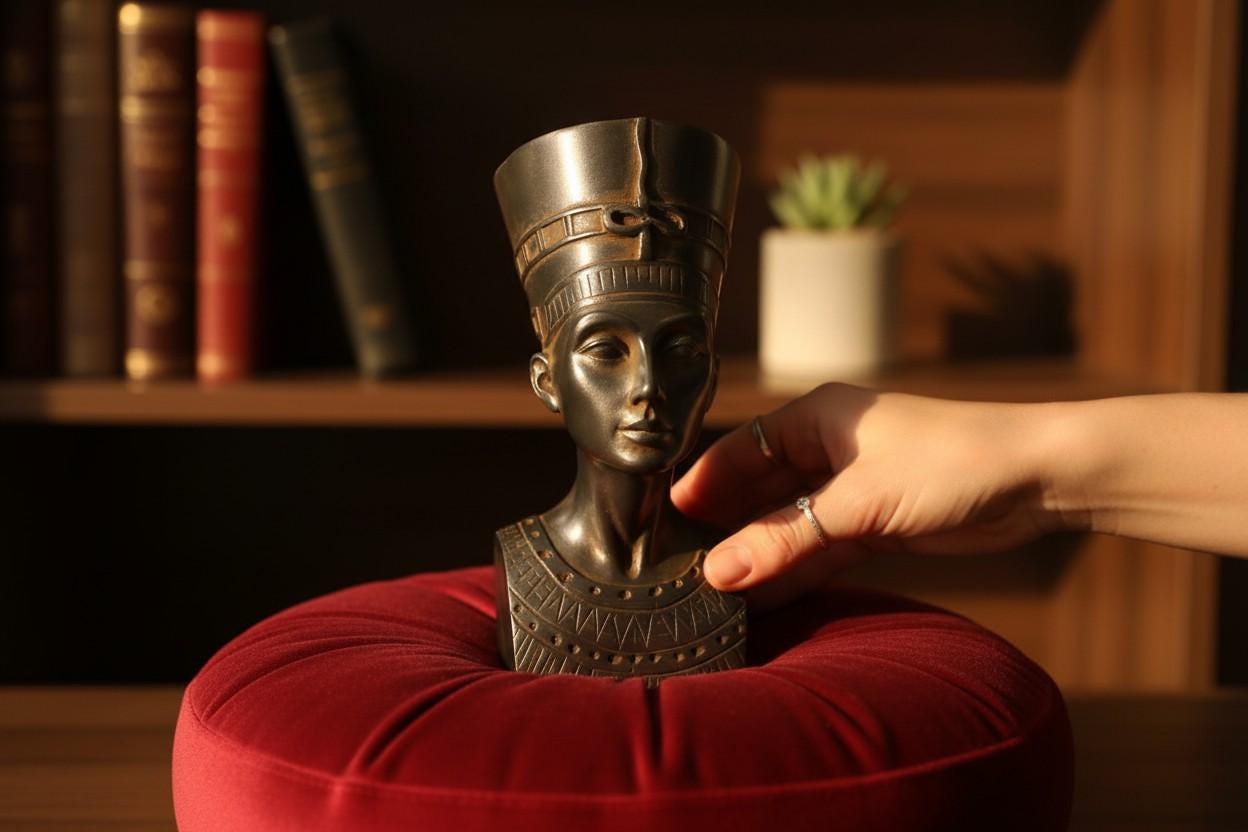 Handmade Nefertiti Bust Statue, Ancient Egyptian Queen Sculpture, Museum Replica Art