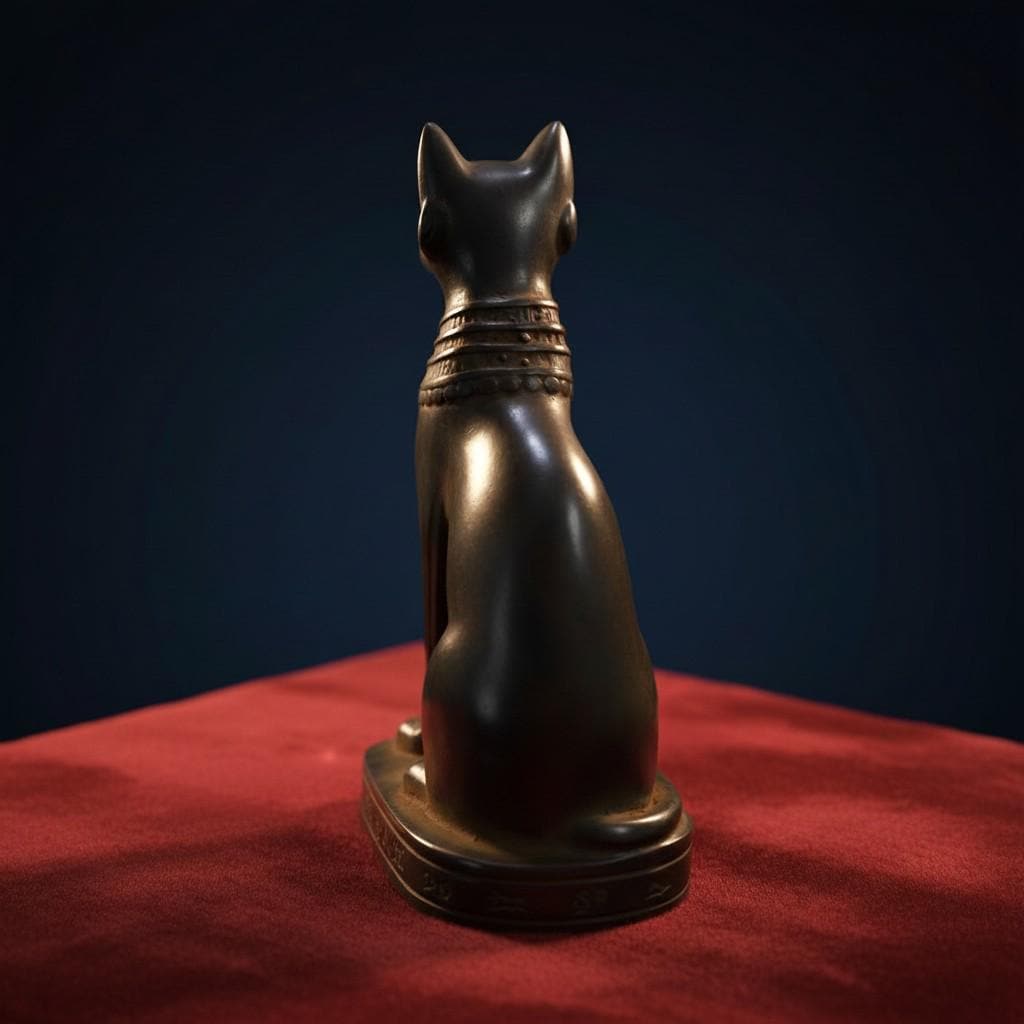 Handmade Egyptian Bastet Cat Goddess Statue, Ancient Goddess Sculpture, Museum Style Decor