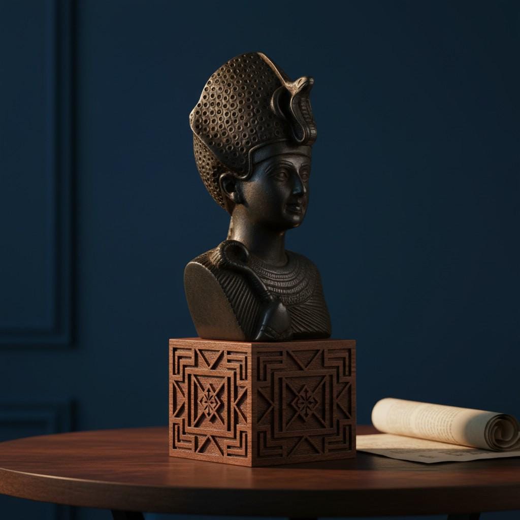 Handmade King Ramses II Bust, Young Pharaoh Sculpture, Ancient Egyptian Replica Decor