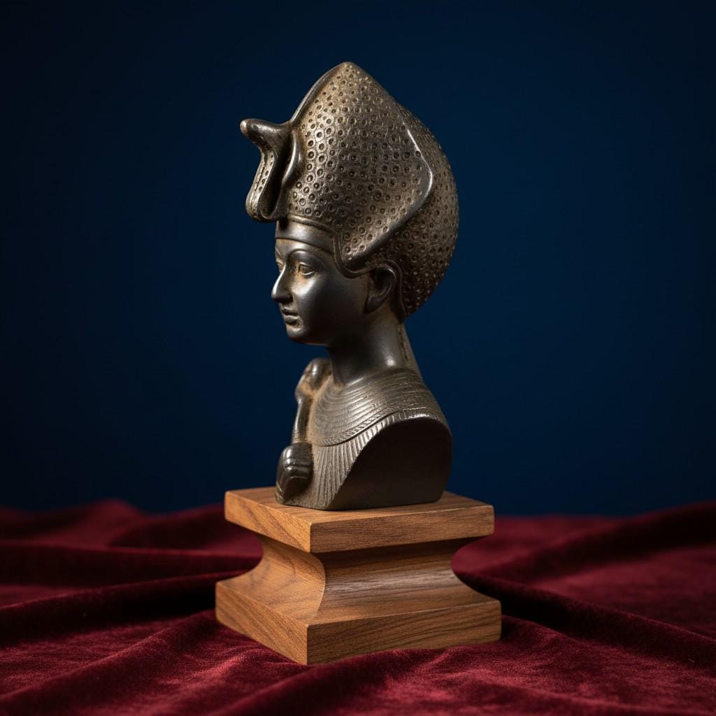 Handmade King Ramses II Bust, Young Pharaoh Sculpture, Ancient Egyptian Replica Decor