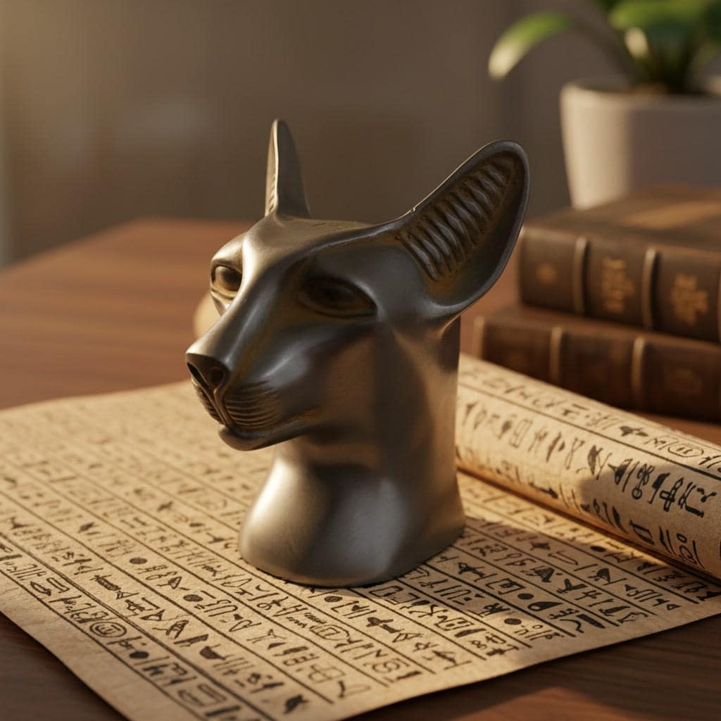 Handmade Egyptian Bastet Cat Goddess Statue, Ancient Goddess Sculpture, Museum Style Decor