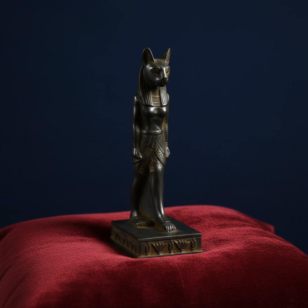 Handmade Egyptian Bastet Cat Goddess Statue, Ancient Goddess Sculpture, Museum Style Decor