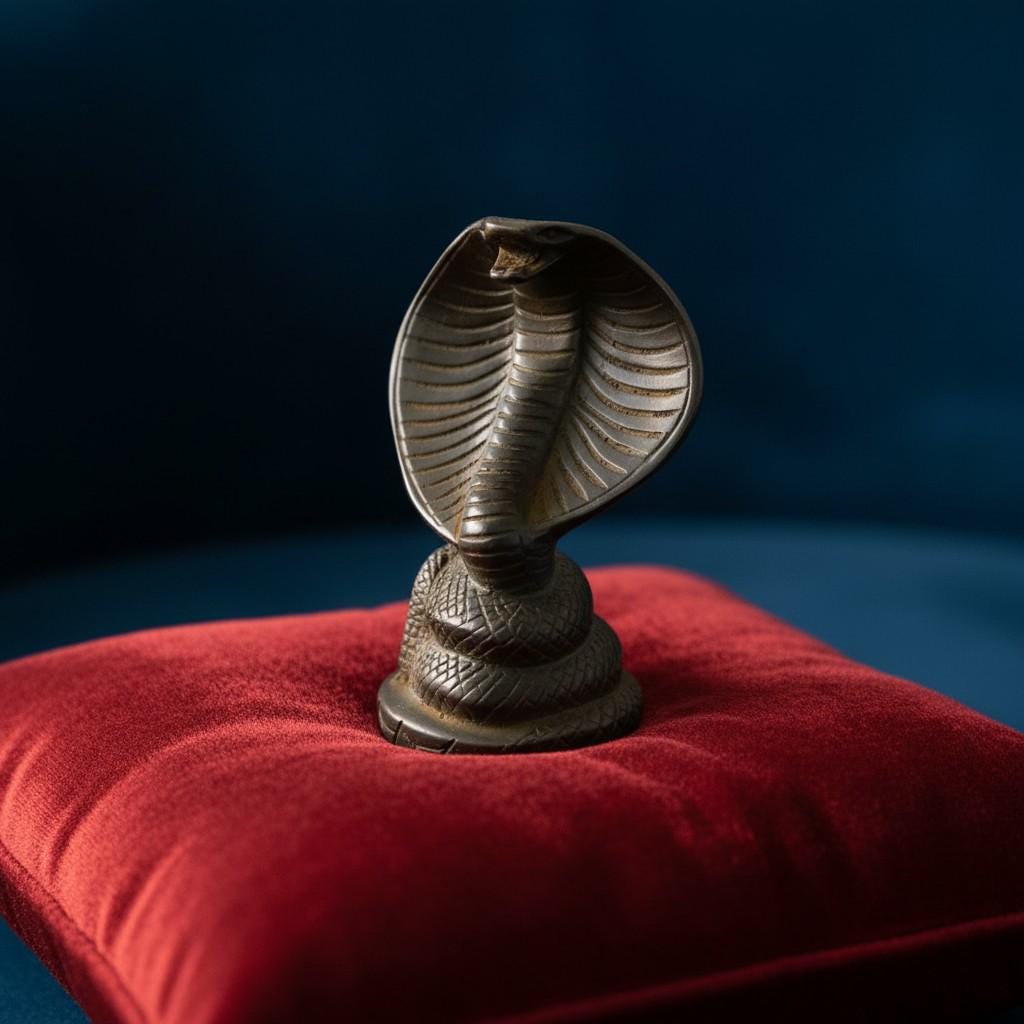 Handmade Wadjet Cobra Statue, Egyptian Snake Figurine, Ancient Altar Talisman