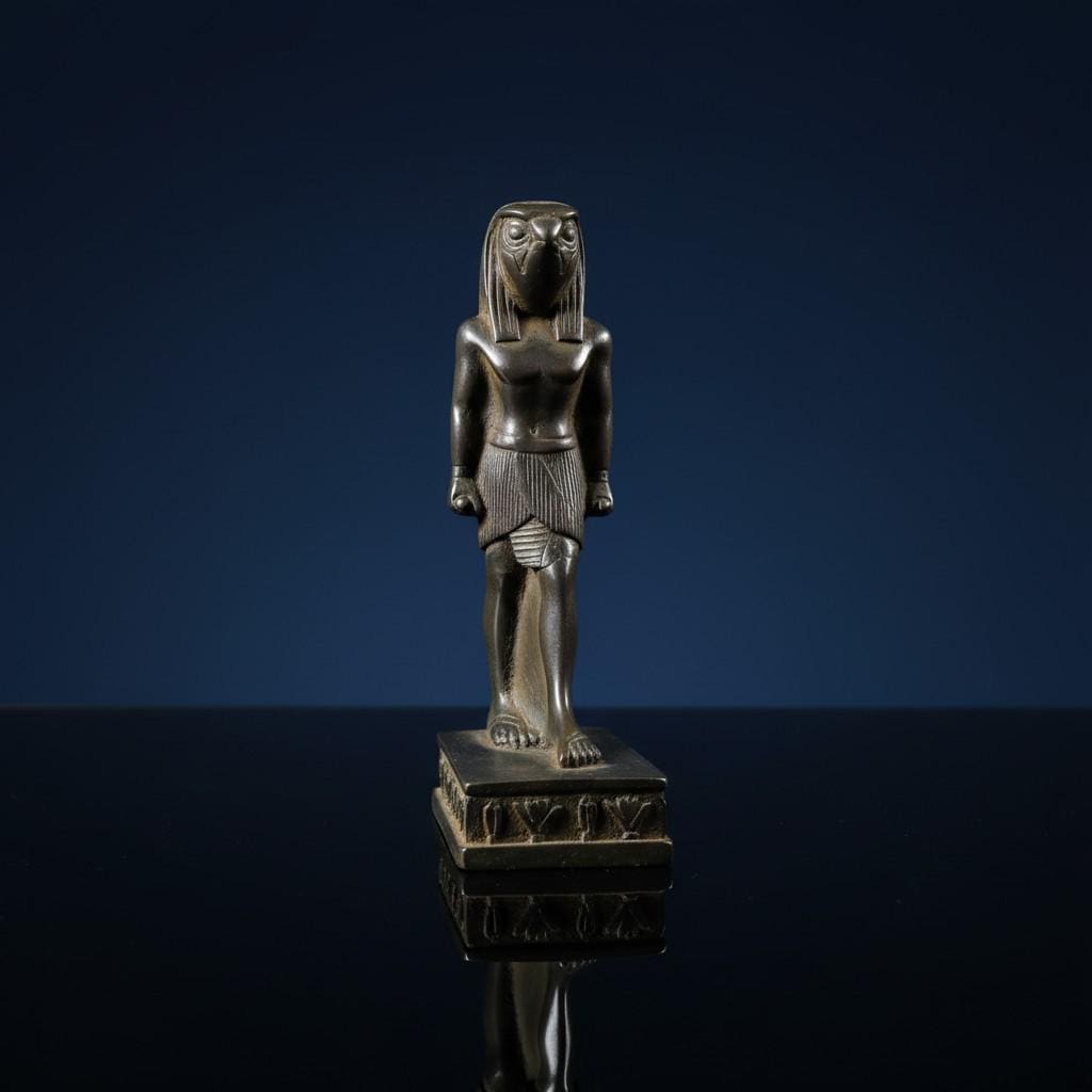 Handmade Horus Statue, Ancient Egyptian Falcon Deity Sculpture, Mythology Decor