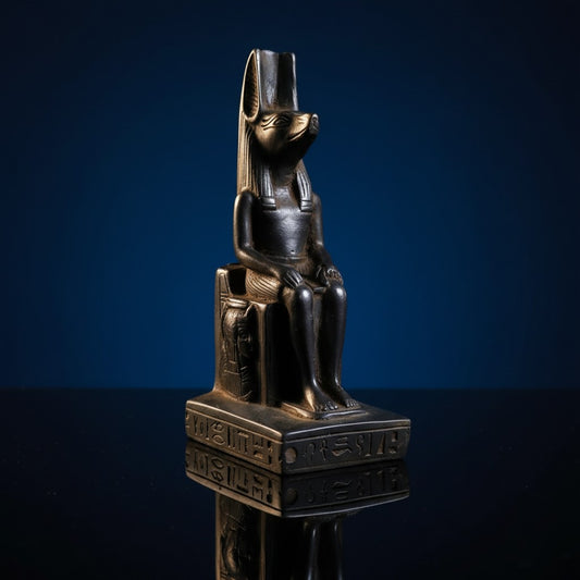 Handmade Anubis Statue, Egyptian God Anubis Throne Sculpture, Ancient Egyptian Decor, Spiritual Talisman Figurine, Gothic Mythology Gift, Museum Replica Art
