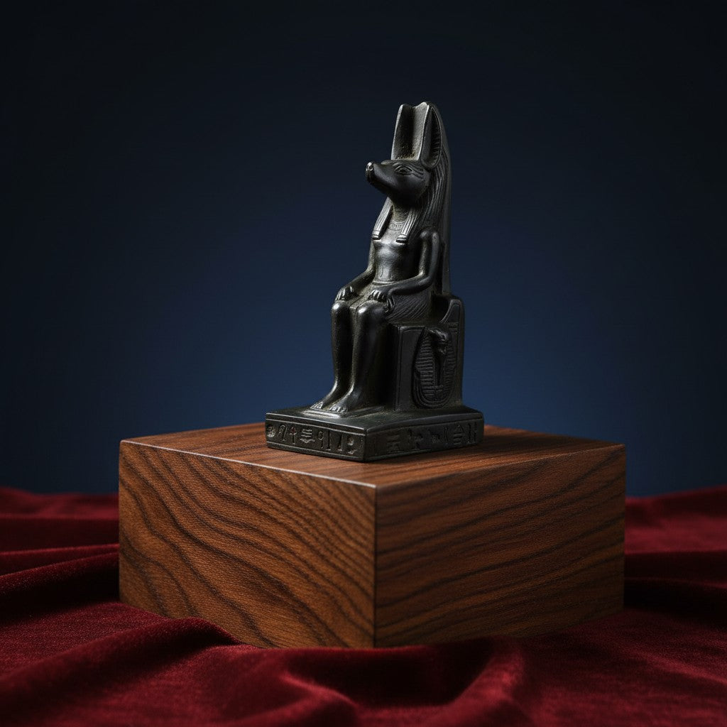 Handmade Anubis Statue, Egyptian God Anubis Throne Sculpture, Ancient Egyptian Decor, Spiritual Talisman Figurine, Gothic Mythology Gift, Museum Replica Art