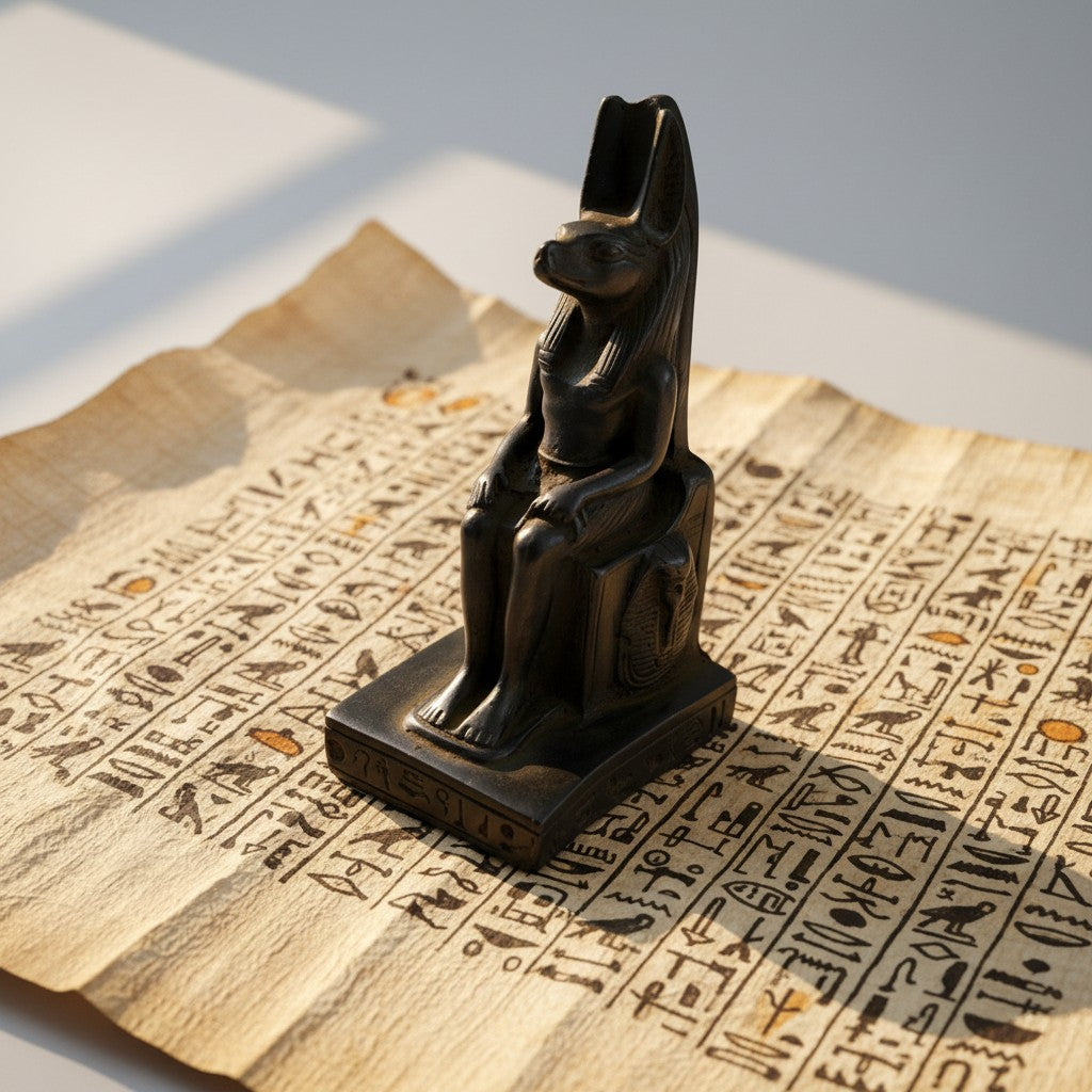 Handmade Anubis Statue, Egyptian God Anubis Throne Sculpture, Ancient Egyptian Decor, Spiritual Talisman Figurine, Gothic Mythology Gift, Museum Replica Art