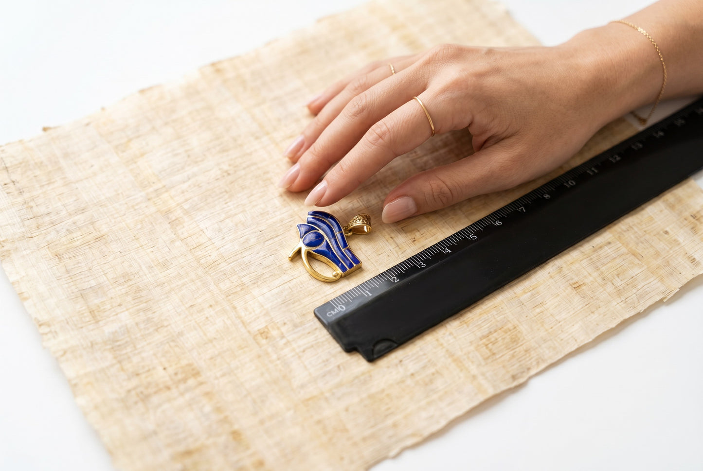Gold Eye Of Horus Lapis Lazuli Necklace, Egyptian Jewelry, Gift For men and Women
