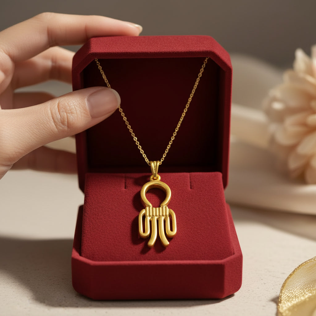 Gold Isis Tyet The Knot Pendant, Egyptian Jewelry, Revival Jewelry, Talisman Pendant, Divine Minimalist Necklace, Gift for Men and Women