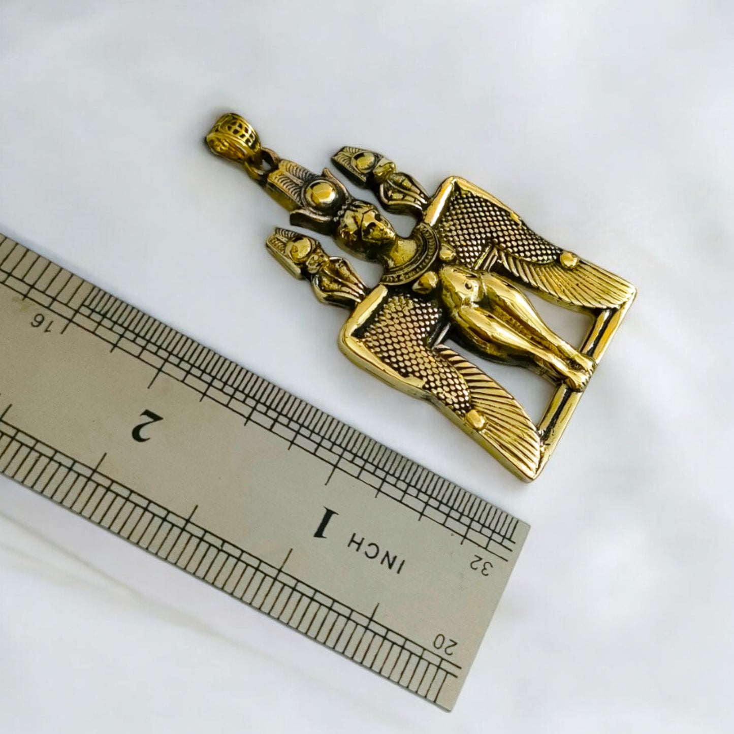 Gold Goddess Isis Pendant Necklace, Egyptian Jewelry, Revival Jewelry, Talisman Pendant, Divine Minimalist Pendant, Gift for Men and Women