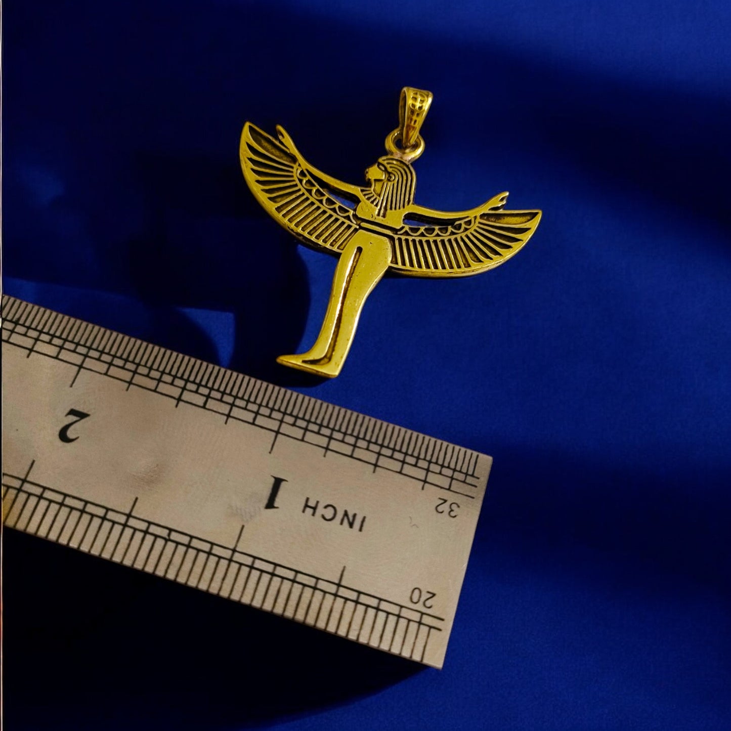 Gold Goddess Isis Pendant, Egyptian Divine Minimalist Necklace