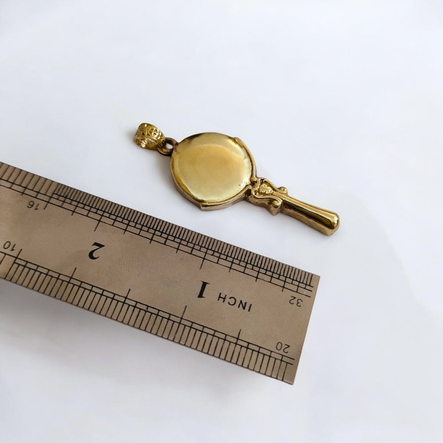 Goddess Hathor Mirror Pendant Necklace, Egyptian Revival Talisman